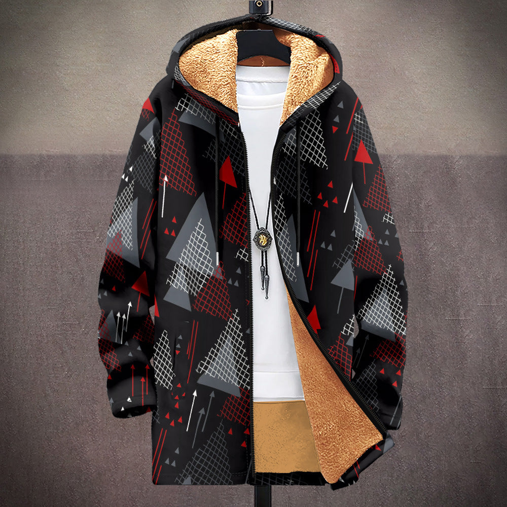 Coat Multi-color Zipper Hooded Thickened Lining