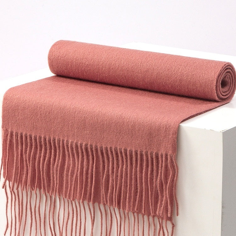 Autumn And Winter Scarf Solid Color Wool Scarf Thickened Men And Women