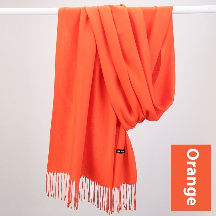 Pure Color Warm Keeping Scarf All-match Cashmere Shawl