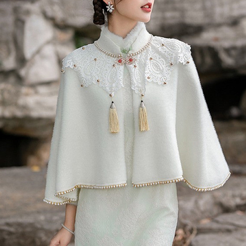 Short Autumn And Winter Cloak Bride Chinese Style