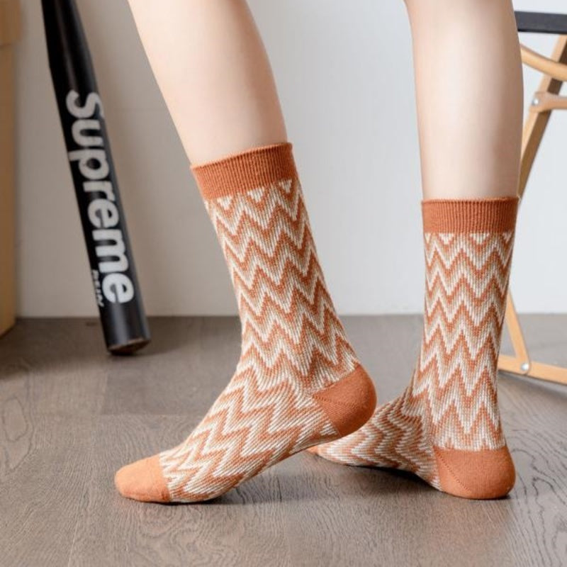 Women's Mid Tube Stockings Autumn And Winter Cotton Japanese-style Retro