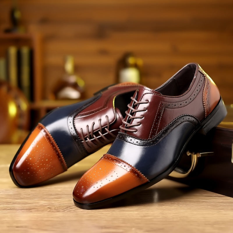 Plus Size Men's Business Formal British Pointed Leather Shoes