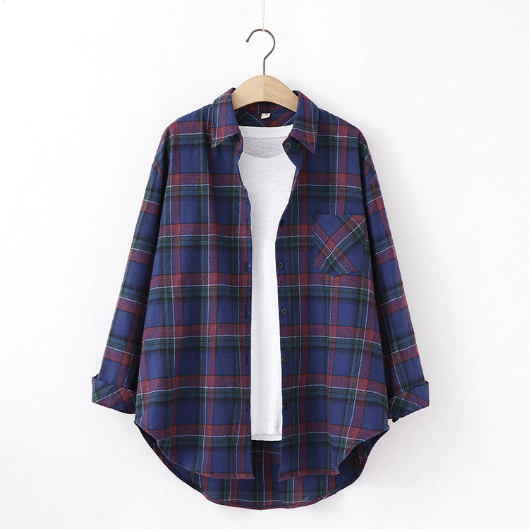 Plaid Women Loose Shirt