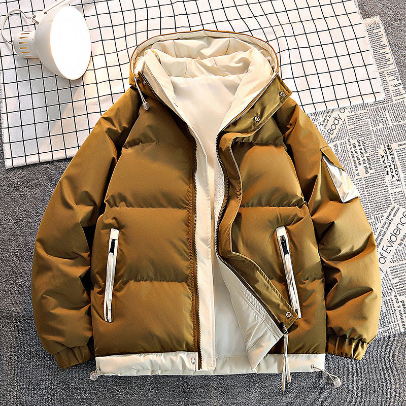 Two-piece Thickened Hooded Trend Couple Coat Men