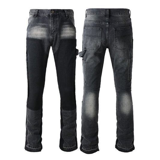 Denim Non-elastic Slim Fit Bootcut Trousers Men