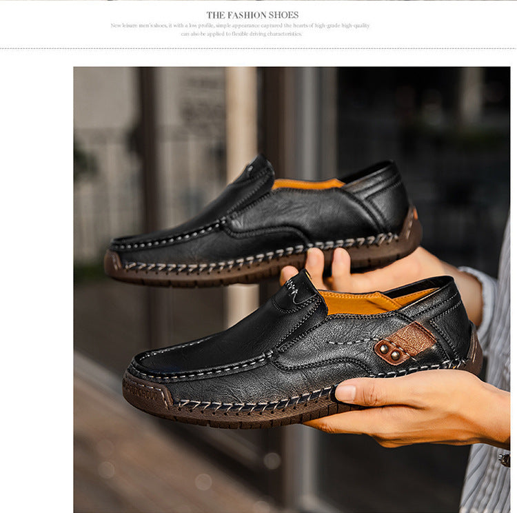 Men's Outdoor Casual Handmade Flat Leather Shoes