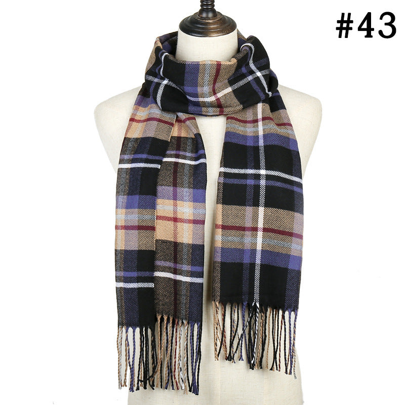 New plaid striped scarf