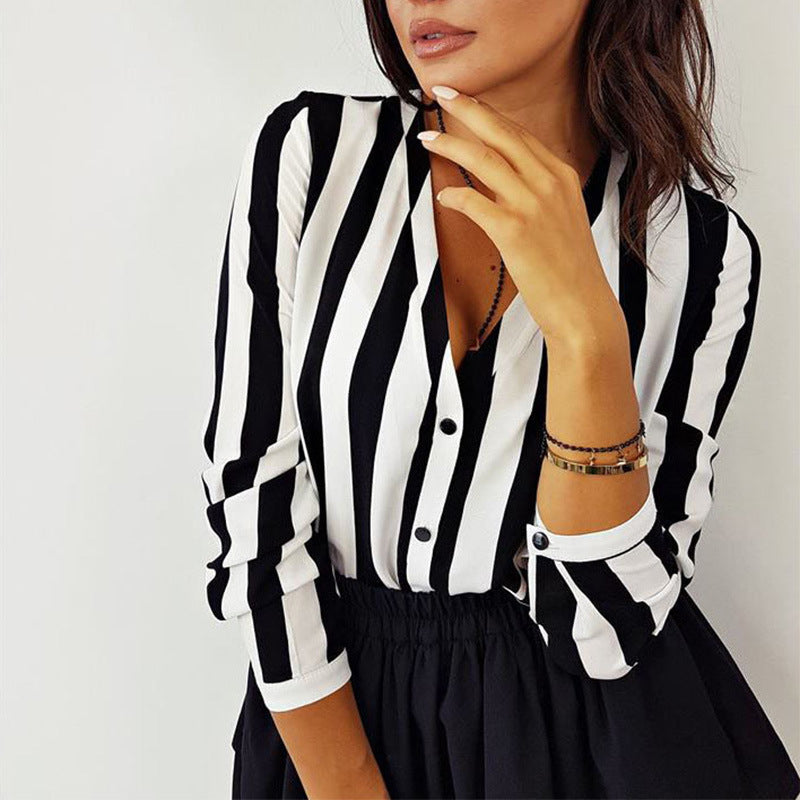 Autumn Casual Ladies Office Blouses Sexy Top