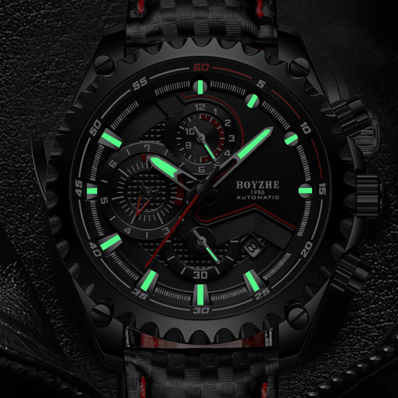 Multifunctional Large Calendar Luminous Waterproof Mechanical Watch