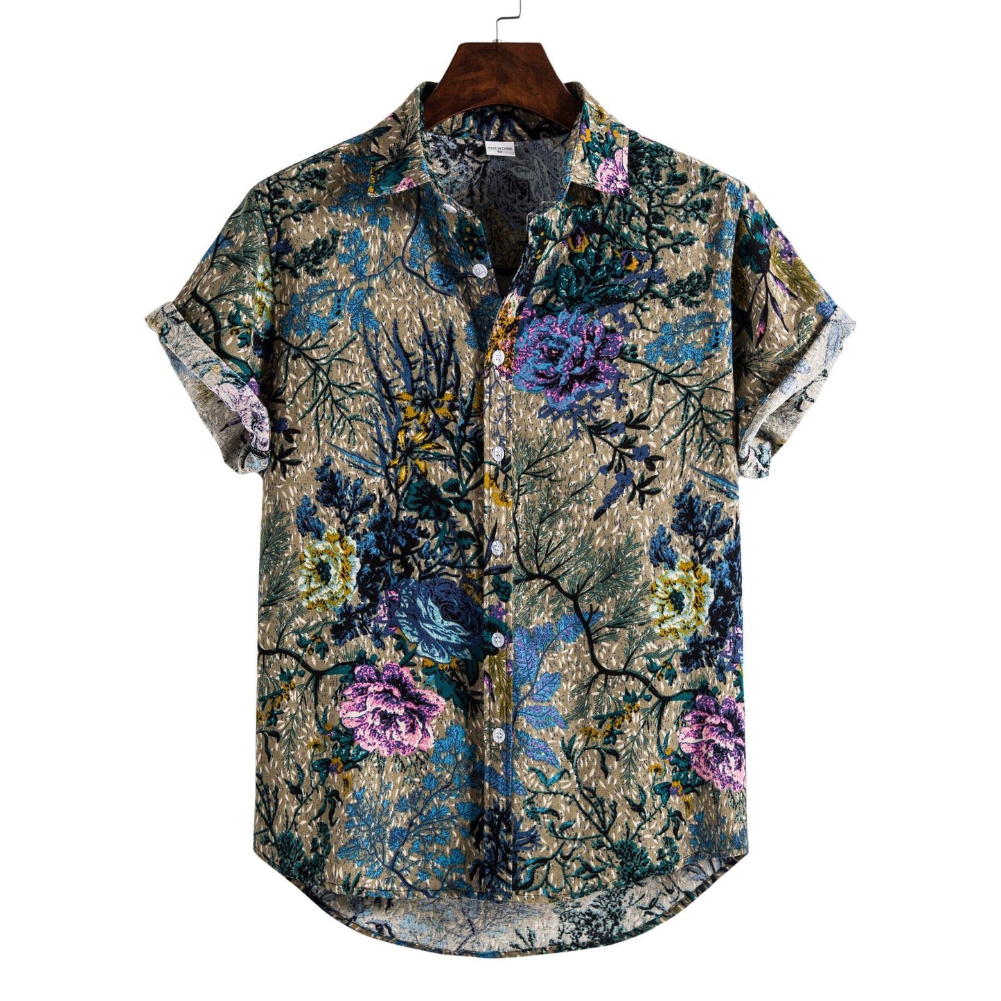 Printing Long Sleeve Shirt Men''s Lapel Shirt