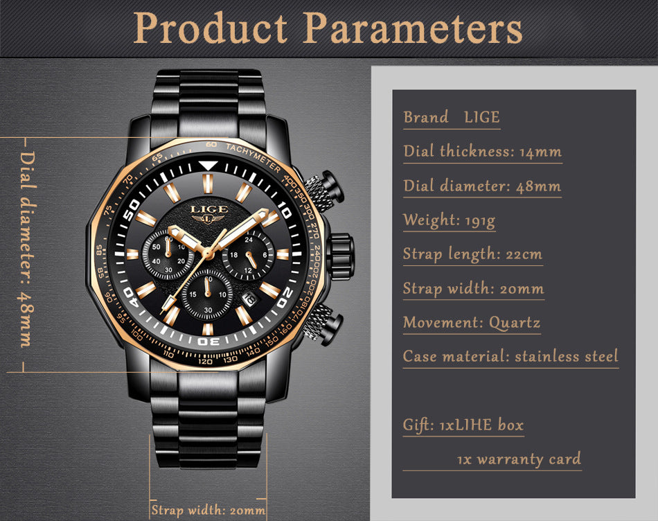 Fashion Trend Waterproof Multi-function Watch