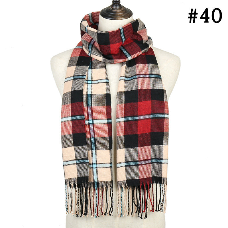 New plaid striped scarf