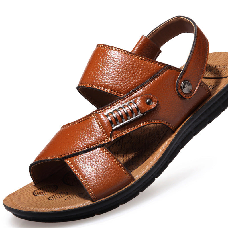 Summer Sandals Men's Leather Sandals And Slippers Casual And Breathable