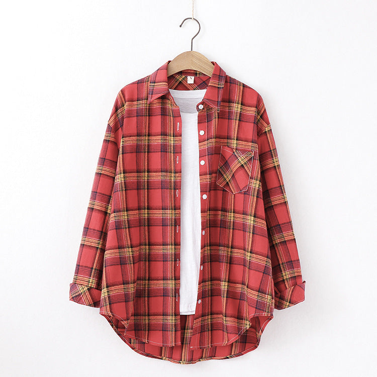 Plaid Women Loose Shirt