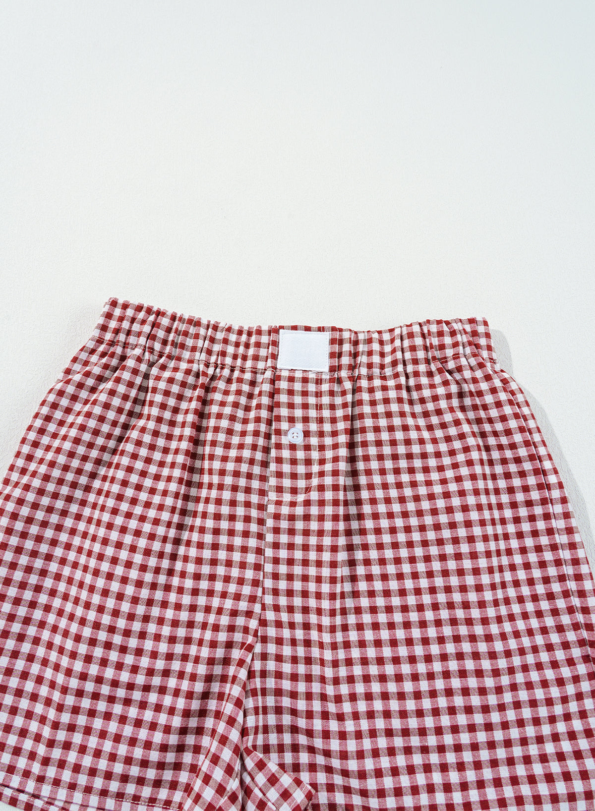 Red Plaid Gingham Printed High Waist Shorts