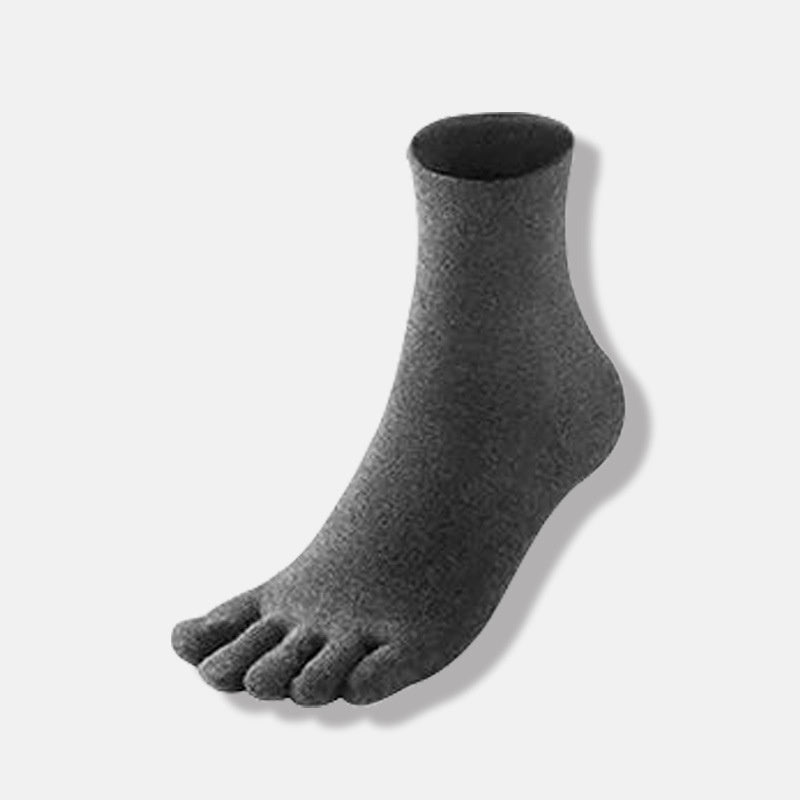 Solid Color Versatile Mid Leg Five Finger Socks