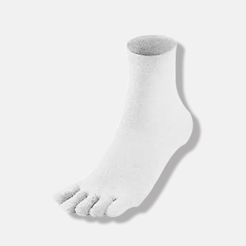 Solid Color Versatile Mid Leg Five Finger Socks