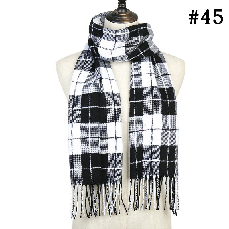 New plaid striped scarf