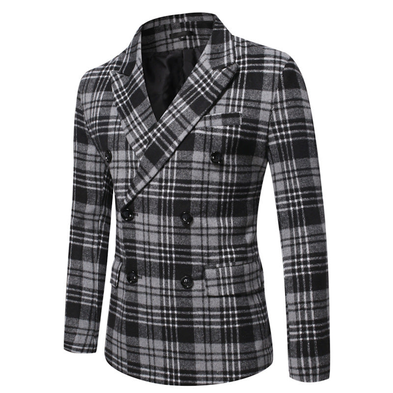 Men's Loose-fitting Sanding Thickened Plaid Suit