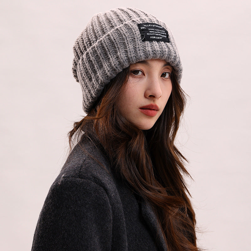 Knitted Hat Winter Warm Pile Heap Cap Men