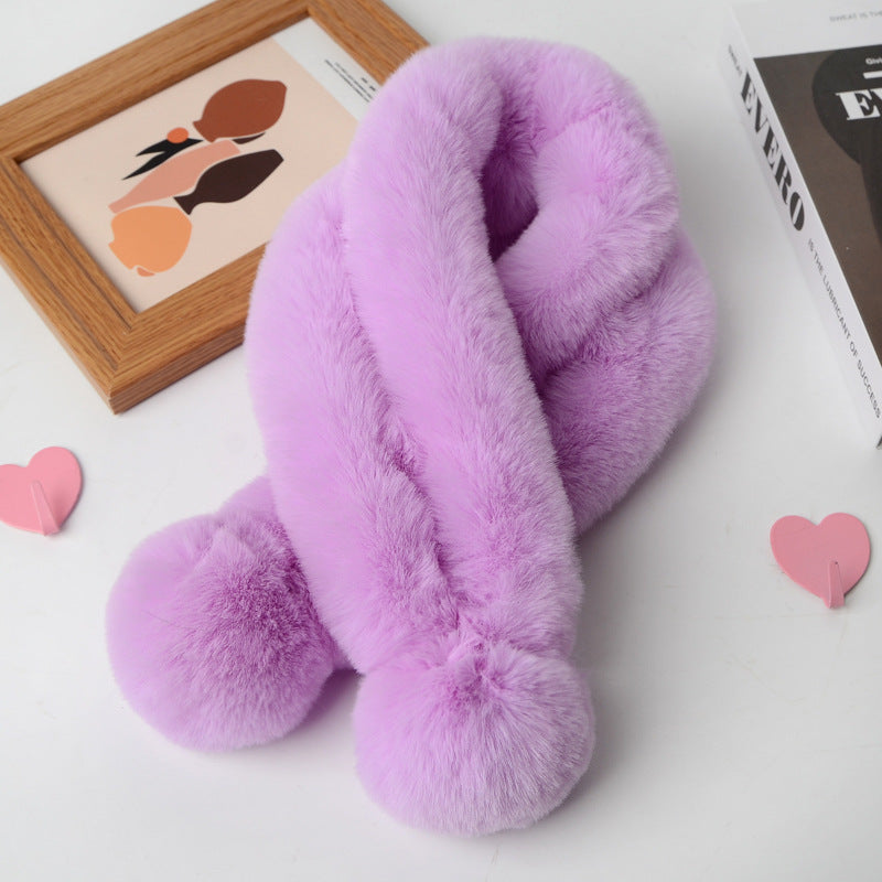 Imitate Rex Rabbit Fur Scarf Thickened Warm Plush