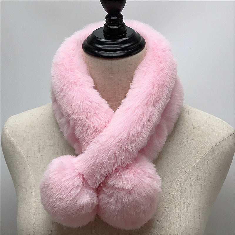 Imitate Rex Rabbit Fur Scarf Thickened Warm Plush