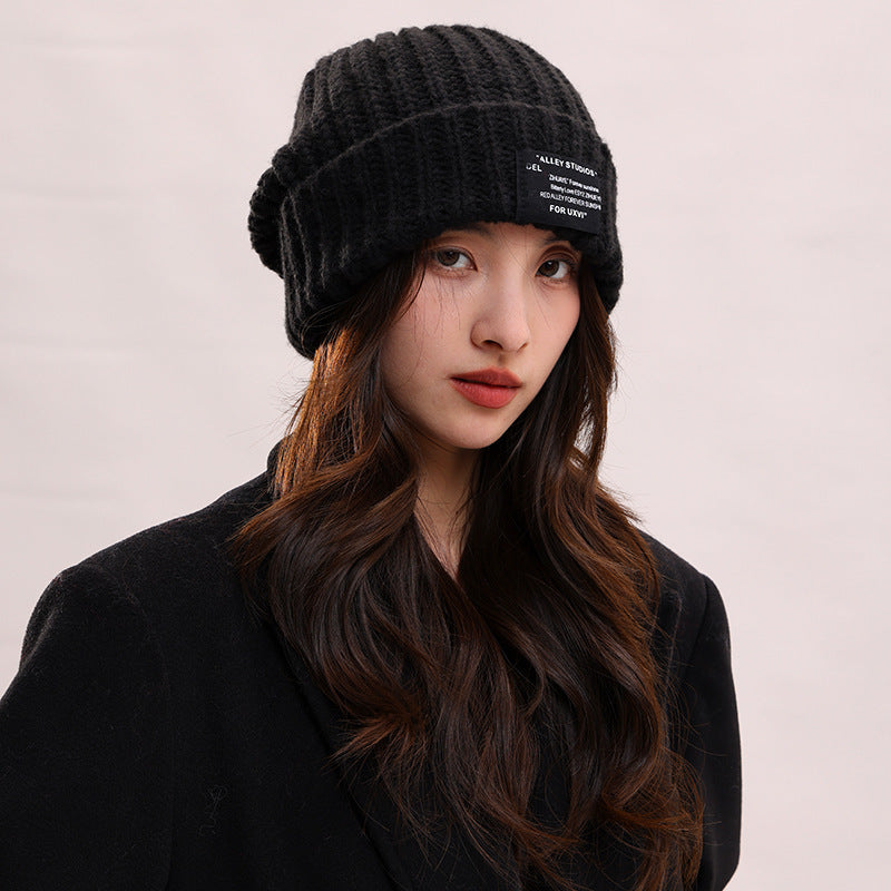 Knitted Hat Winter Warm Pile Heap Cap Men