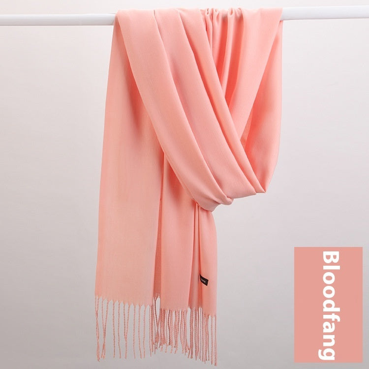 Pure Color Warm Keeping Scarf All-match Cashmere Shawl