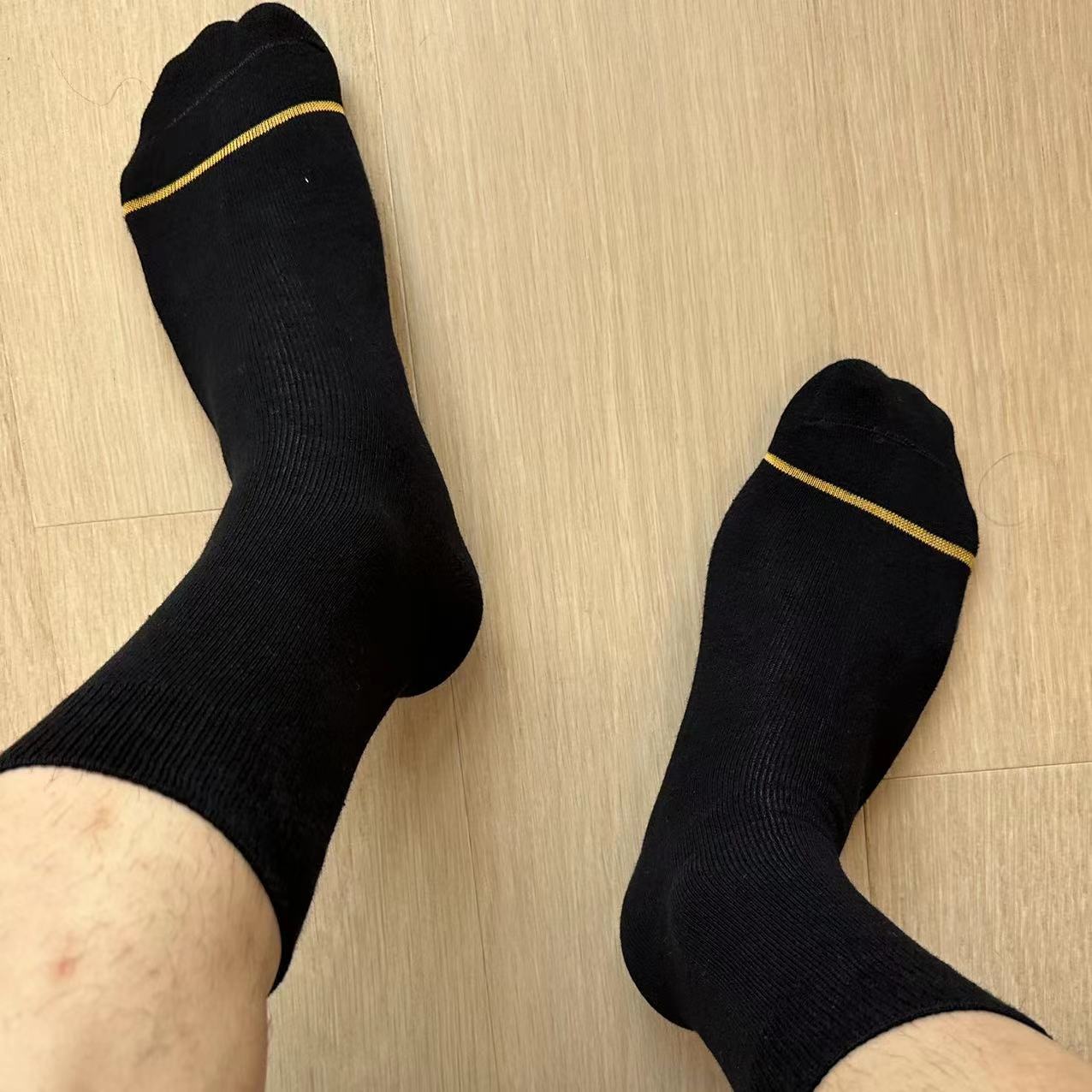 Gold Toe Line Plain Flat Formal Wear Business Long Tube Cotton Socks