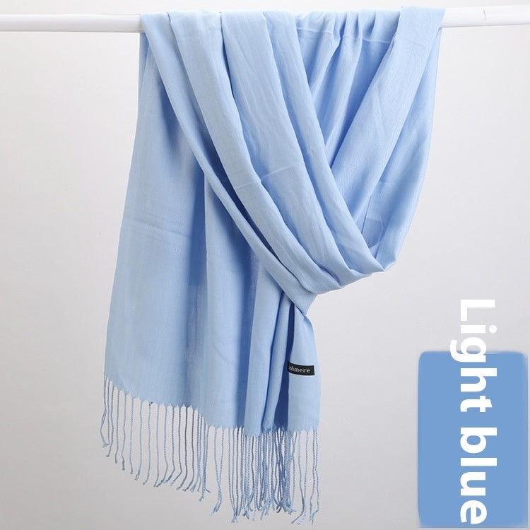 Pure Color Warm Keeping Scarf All-match Cashmere Shawl