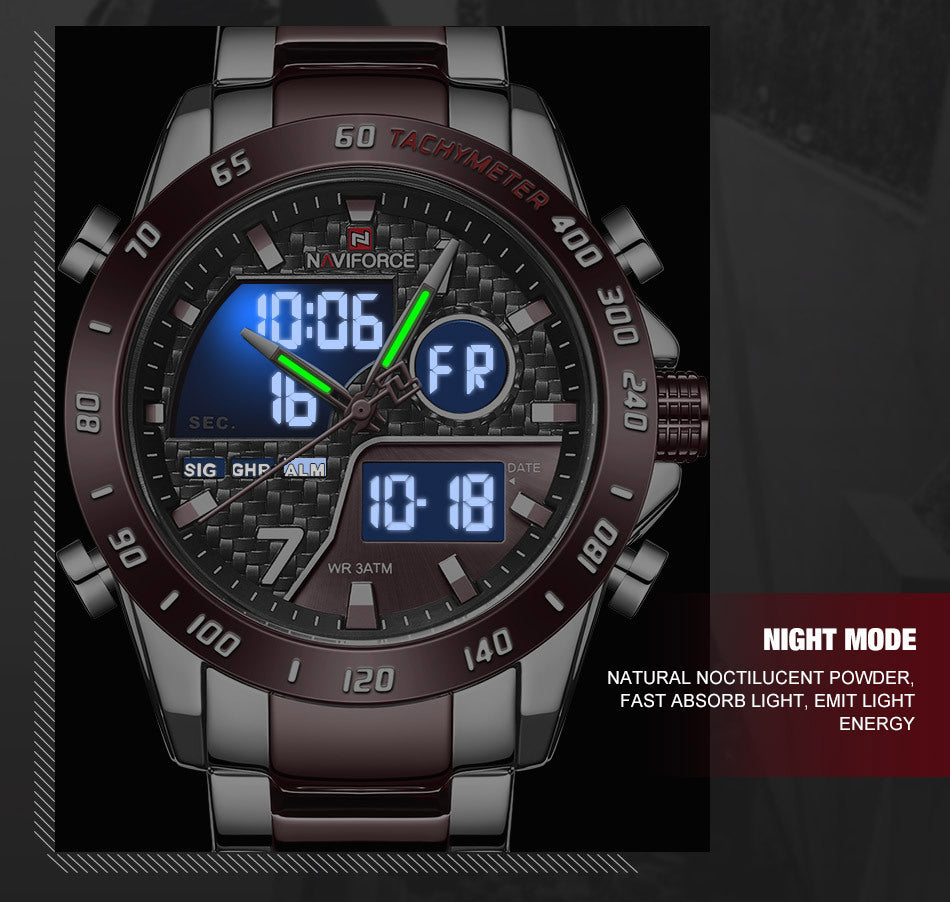 NAVIFORCE dual display quartz watch