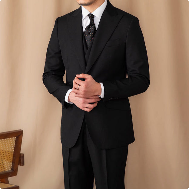 Suit Three-piece Suit Business Pure Color Wool