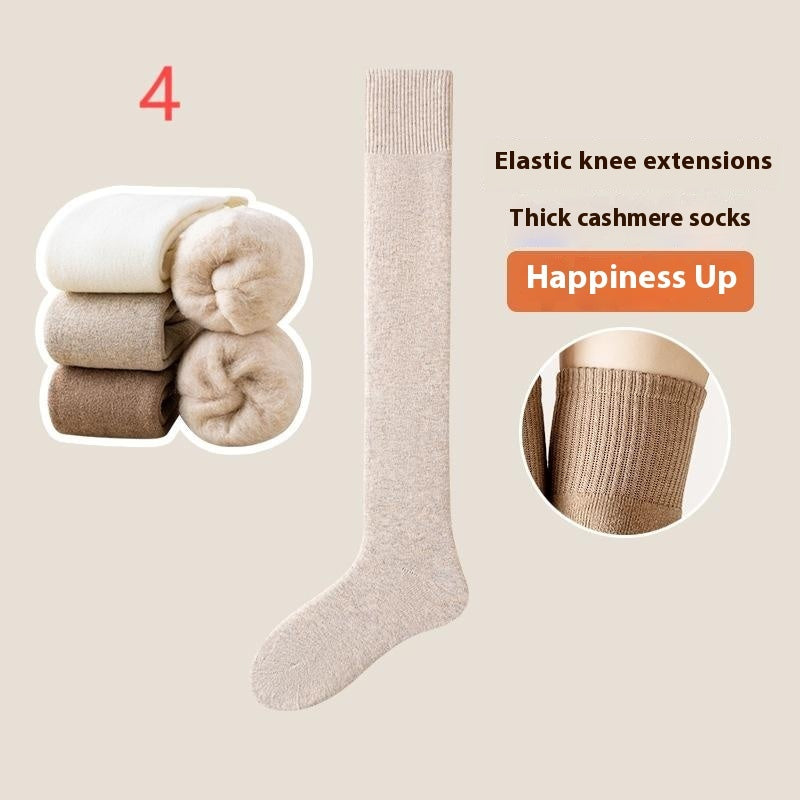 Over Knee Socks Long Tube Fleece-lined Thick Cashmere Warm