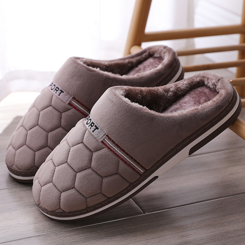 Men's Cotton Slippers Plus-sized Home Warm Platform Plus