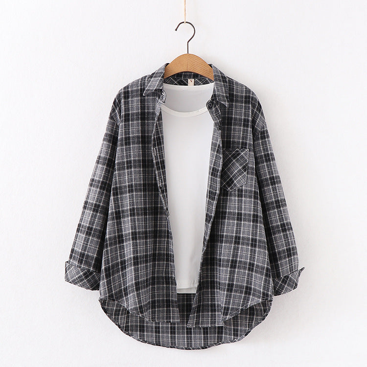 Plaid Women Loose Shirt