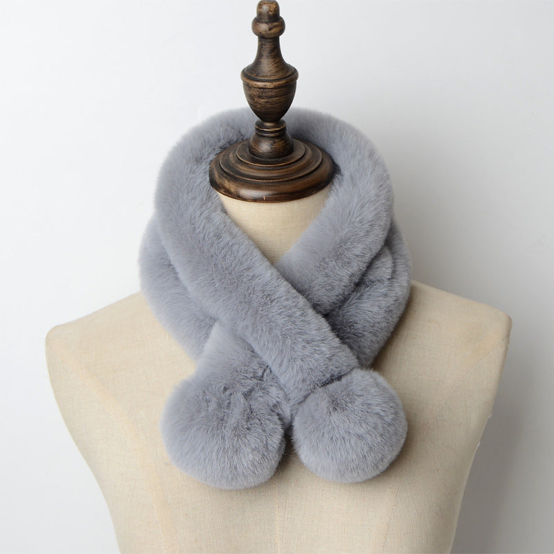 Imitate Rex Rabbit Fur Scarf Thickened Warm Plush