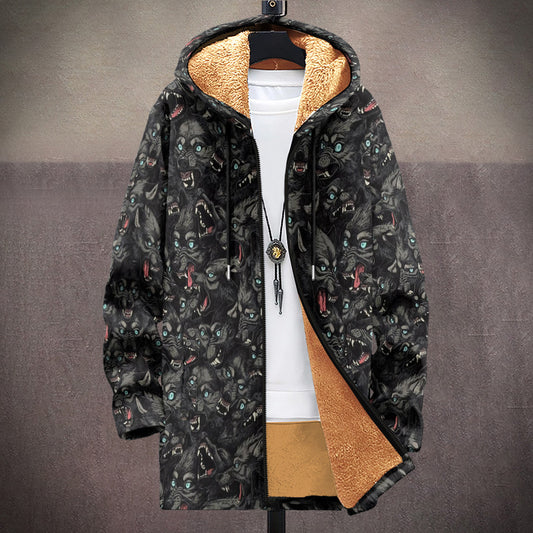 Coat Multi-color Zipper Hooded Thickened Lining