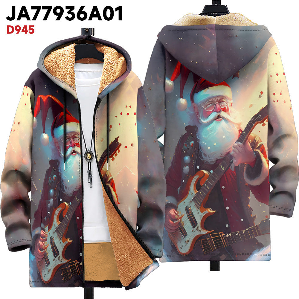 Coat Multi-color Zipper Hooded Thickened Lining