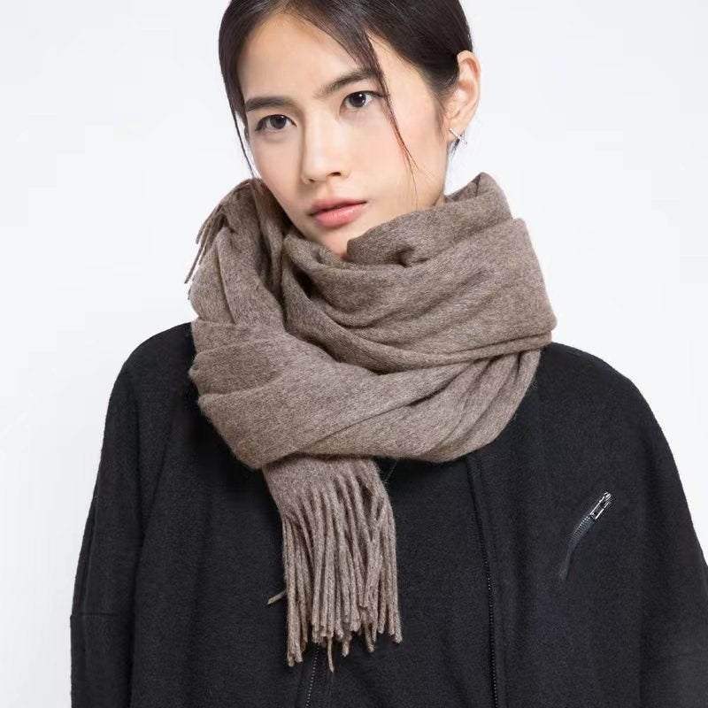 Autumn And Winter Scarf Solid Color Wool Scarf Thickened Men And Women