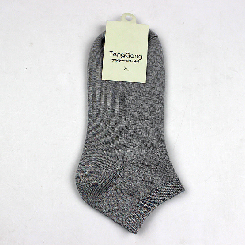 Bamboo Fiber Casual Men's Low Cut Short Four Seasons Socks