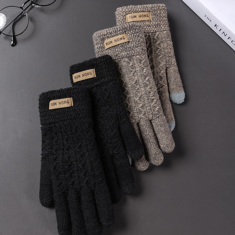 Cold Protection Thickening Touch Screen Fleece-lined Cycling Gloves