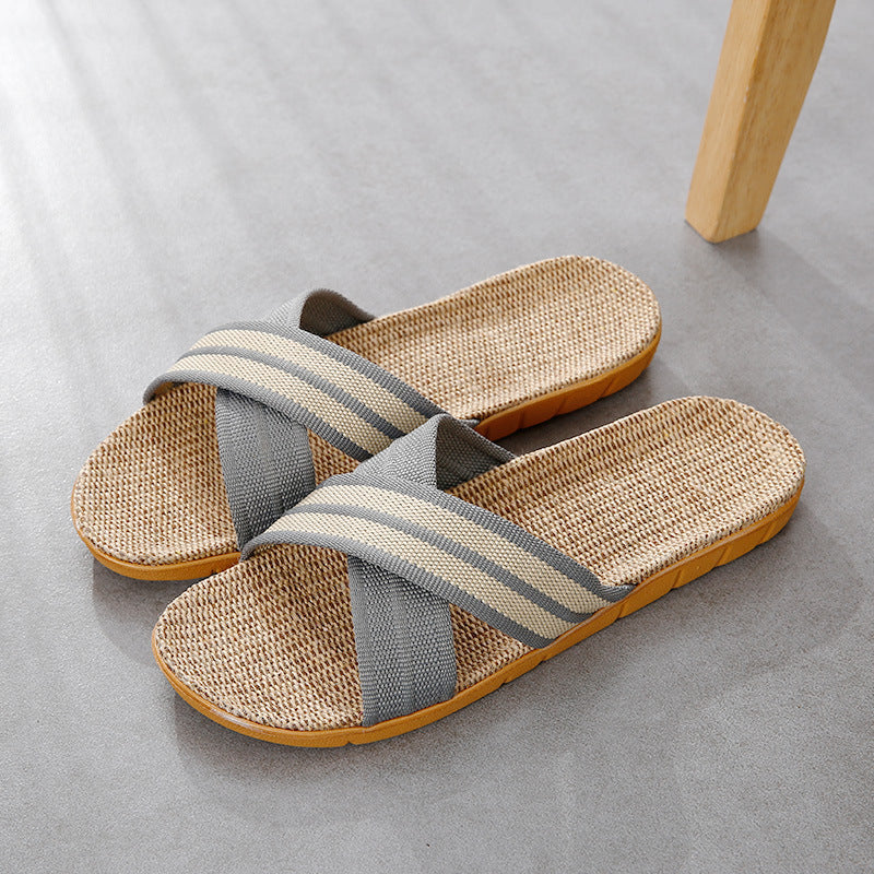 Linen Slippers Couple Indoor Platform Non-slip Non-stinky Feet