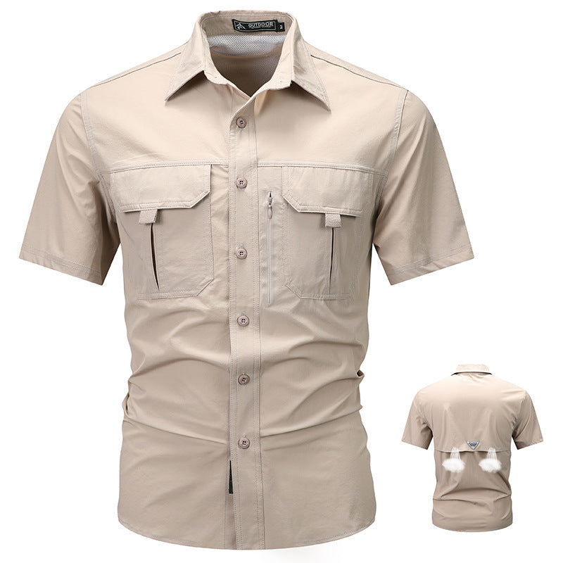 Summer Outdoor Leisure Multi-pocket Workwear Short Sleeve