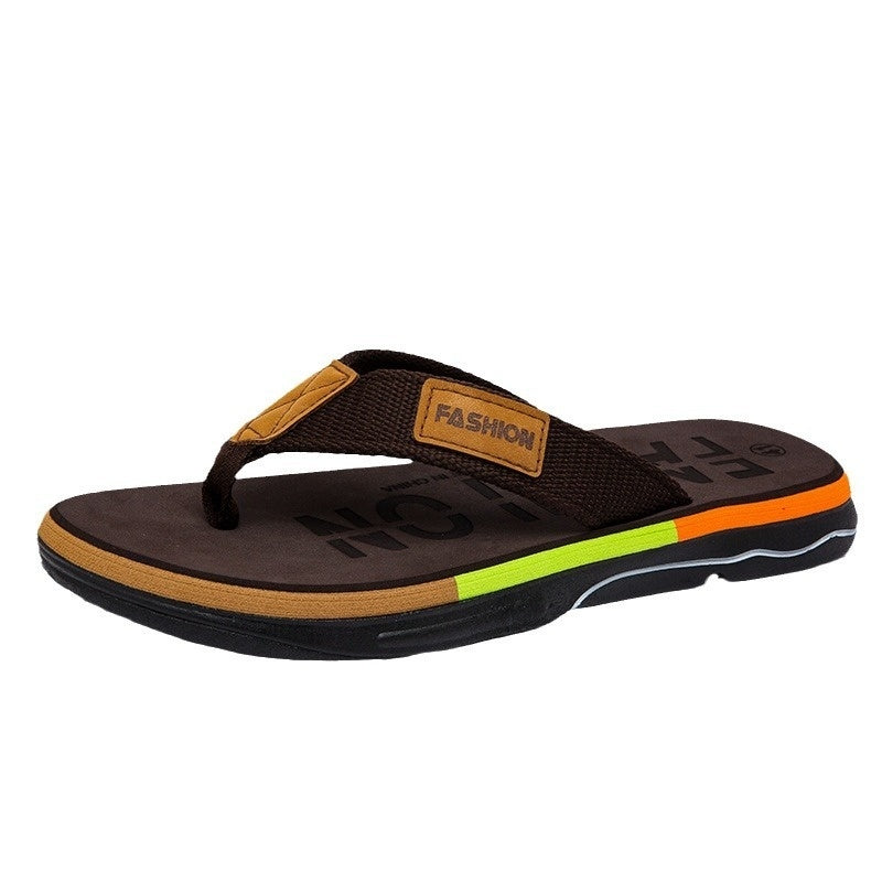 Men's Flip Flops Summer Outdoor Non-slip Soft Bottom Sandals Woven Belt Clip