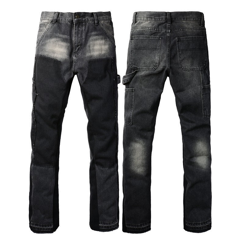 Denim Non-elastic Slim Fit Bootcut Trousers Men