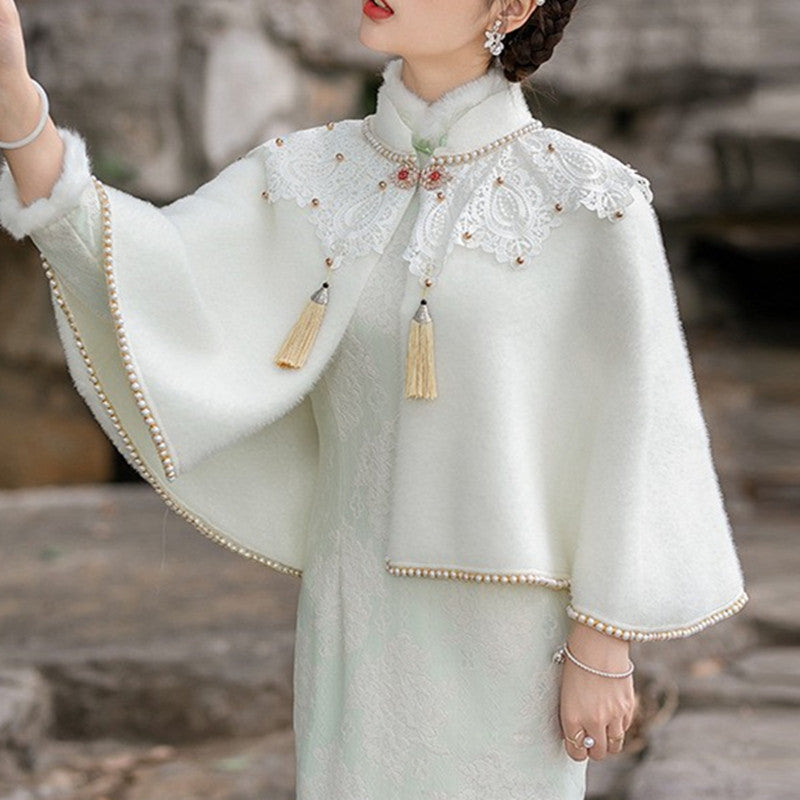 Short Autumn And Winter Cloak Bride Chinese Style