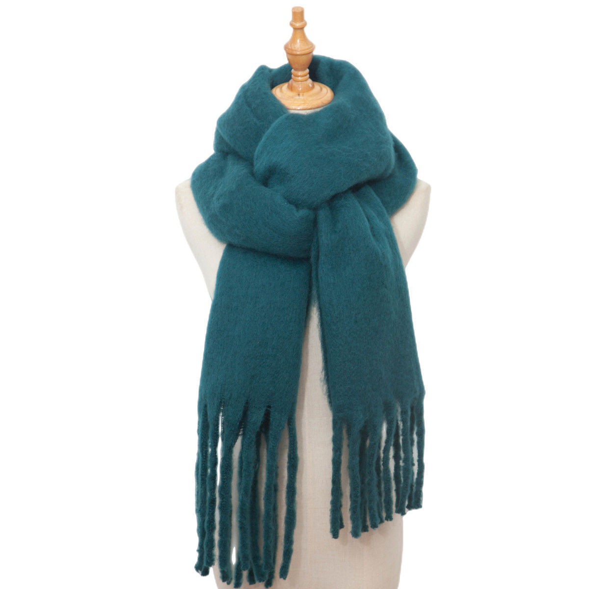 Mohair Twist Braid Plush Scarf For Women Winter Thickened