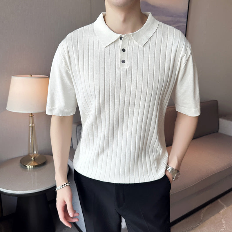 Casual Polo Shirt T-shirt Fit Lapel Half Sleeve Top