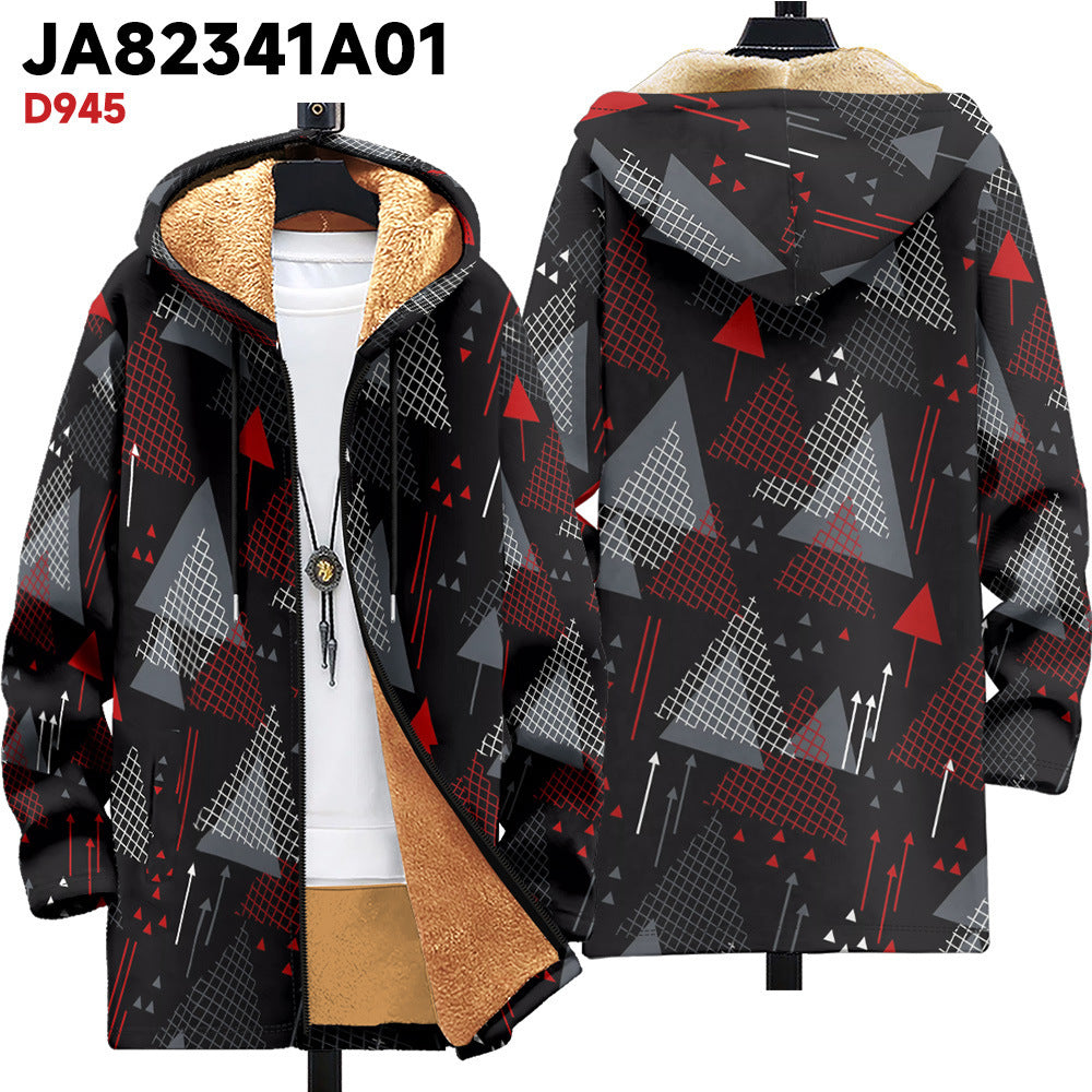 Coat Multi-color Zipper Hooded Thickened Lining