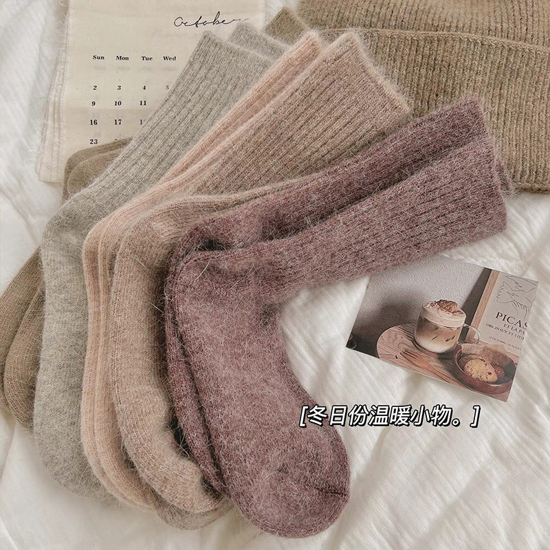 Female Winter Mid-calf Length Fleece-lined Extra Thick Thermal Socks